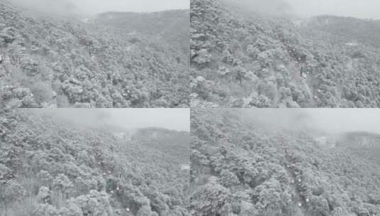 庐山大雪航拍4K高清在线视频素材下载