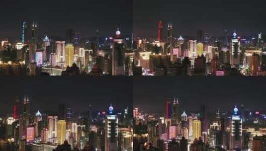 深圳罗湖夜景灯光秀航拍高清在线视频素材下载