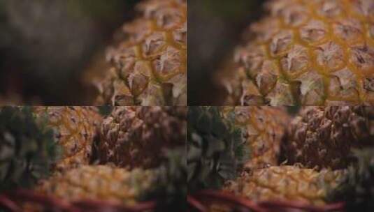 【镜头合集】表皮粗糙的整个菠萝高清在线视频素材下载