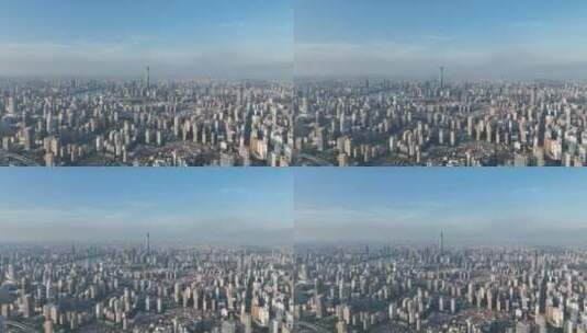 上海城市天际线航拍高清在线视频素材下载