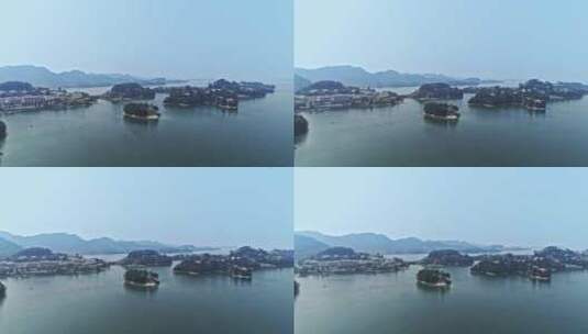 千岛湖航拍游轮千岛湖旅游高清在线视频素材下载