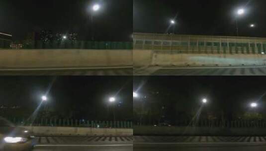 上海高架桥车左夜晚抠绿空镜高清在线视频素材下载