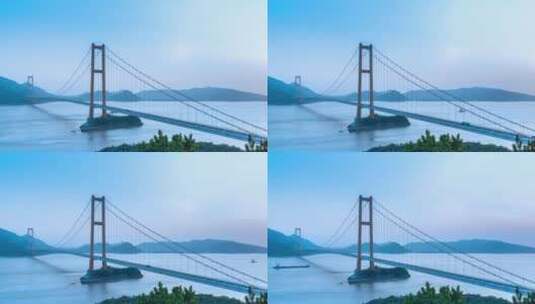 浙江省舟山市西堠门大桥延时高清在线视频素材下载
