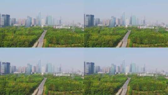 航拍杭州萧山开发区高速电气化铁路高架高清在线视频素材下载