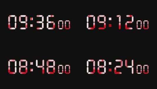4K红色液晶数字倒数10分钟精确毫秒 2高清在线视频素材下载