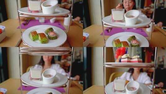 千岛湖度假酒店下午茶高清在线视频素材下载