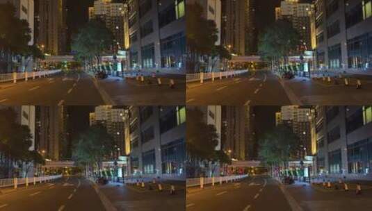 上海封城中的夜晚街景高清在线视频素材下载