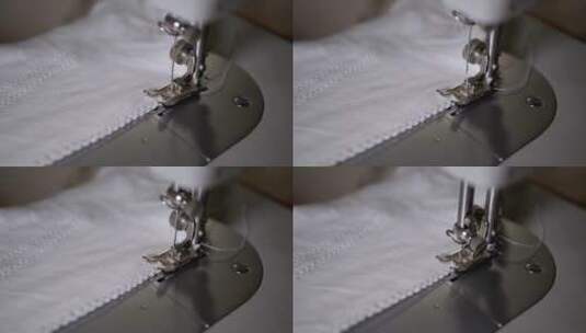 工作中缝纫机针头的特写镜头高清在线视频素材下载