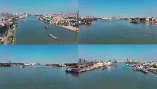 广州三支香水道航运水运2022年最新航拍高清在线视频素材下载