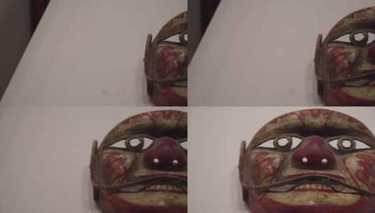 民族风面具喜剧鬼脸木刻面具高清在线视频素材下载