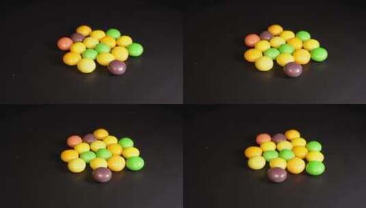 彩虹糖巧克力豆糖果高清在线视频素材下载