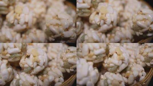 米花糖零食爆米花高清在线视频素材下载