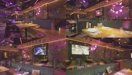 音乐餐厅的霓虹环境4高清在线视频素材下载