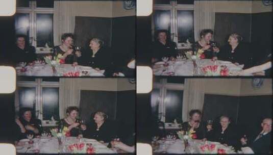 宴会上喝红酒的女人高清在线视频素材下载