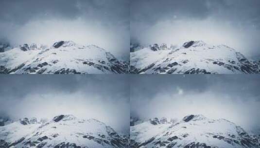 航拍的雪山景观高清在线视频素材下载