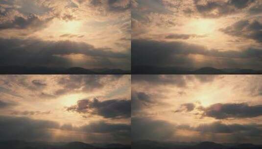 天空阳光穿透云层光影太阳光线变化云朵延时高清在线视频素材下载
