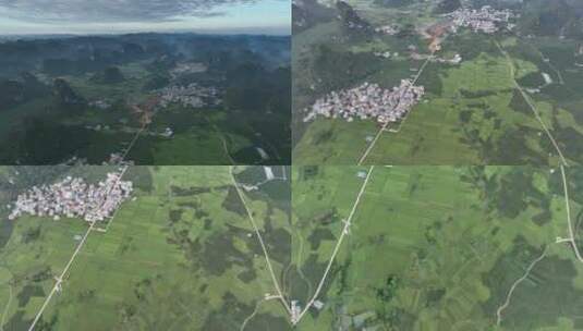 广西农村航拍空镜高清在线视频素材下载
