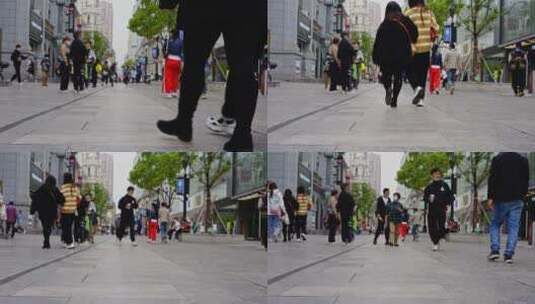 武汉汉江路步行街高清在线视频素材下载