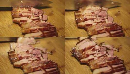 刀切腊肉视频素材高清在线视频素材下载