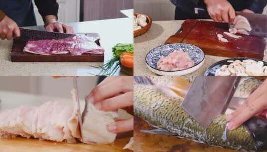 切肉备菜高清在线视频素材下载