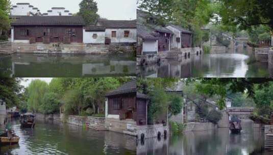 浙江湖州南浔古镇划船古街建筑4K视频合集高清在线视频素材下载