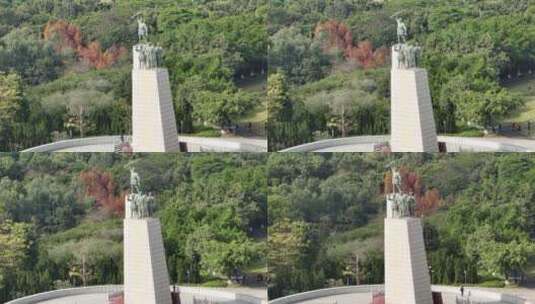 红花岭公园落羽杉 龙岗人民革命烈士纪念碑高清在线视频素材下载