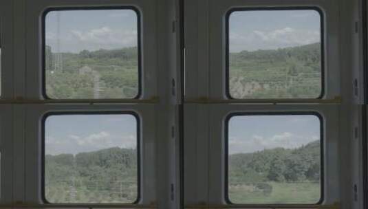 火车窗外 沿途风景高清在线视频素材下载
