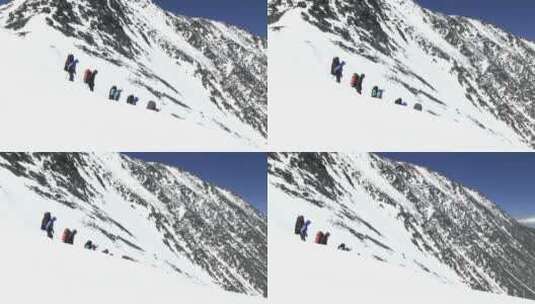 雪山冰山 攀登者 登山 风雪 企业家精神高清在线视频素材下载