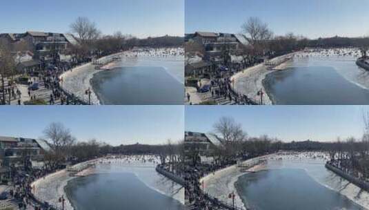 北京冬天什刹海高清在线视频素材下载
