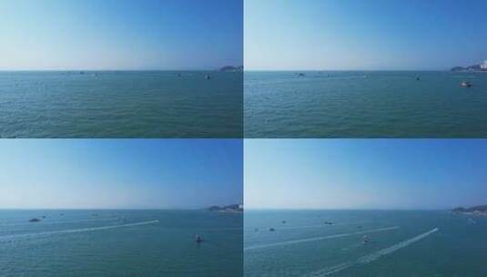广东惠州巽寮湾海上船只运行A高清在线视频素材下载