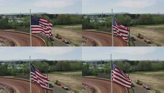美国国旗挂在杆子上高清在线视频素材下载