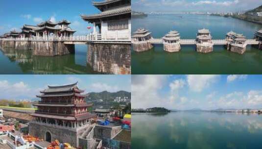 潮州广济桥航拍风光 合集高清在线视频素材下载