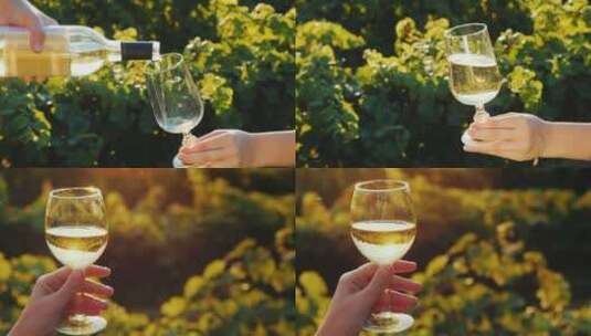 白葡萄酒高清在线视频素材下载