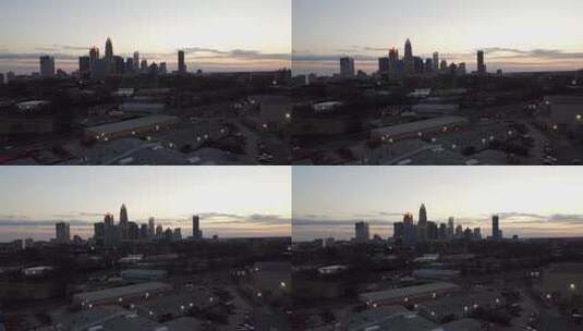 日落后夏洛特住宅区的景色高清在线视频素材下载