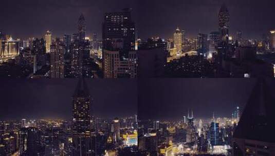 上海浦西夜景航拍空镜高清在线视频素材下载