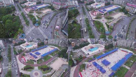 阳江人民广场大型活动航拍高清在线视频素材下载