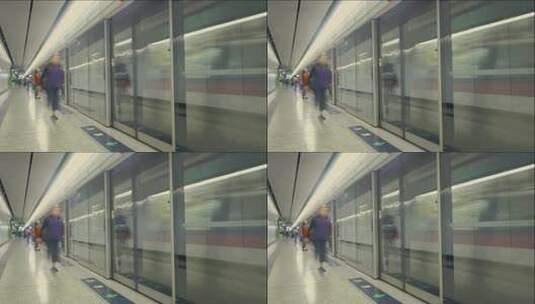 香港地铁城市人流延时摄影高清在线视频素材下载