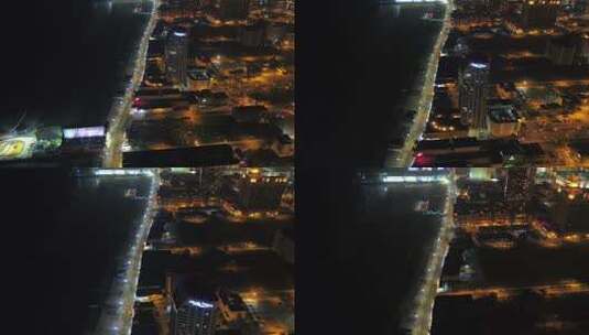 鸟瞰新泽西州大西洋城的夜晚。夜灯，市中心，无人机视图高清在线视频素材下载