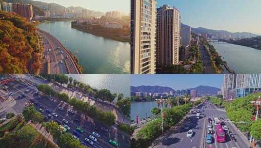 三明市城市交通网络三明公路三明城市发展高清在线视频素材下载