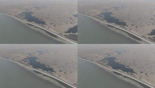 4k航拍新疆博斯腾湖高清在线视频素材下载