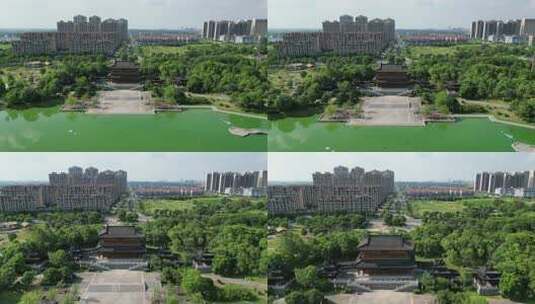 航拍江西吉安吉州窑遗址公园高清在线视频素材下载