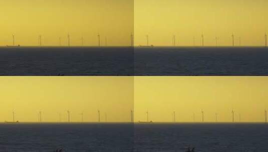珠海海上风车风力发电高清在线视频素材下载