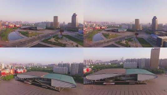 蚌埠文化广场高清在线视频素材下载