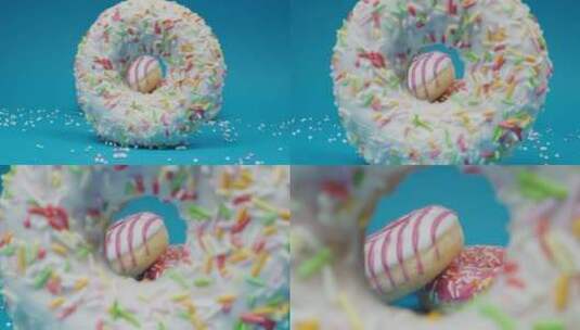 甜甜圈广告素材高清在线视频素材下载