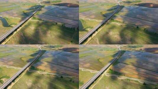 黄河农业灌溉稻田水稻农田航拍高清在线视频素材下载