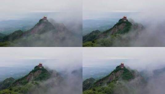 南五台山 钟南山 秦岭 云海 蓝天白云 穿云高清在线视频素材下载