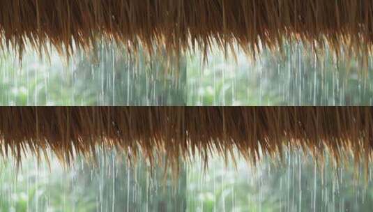 雨水-来自百叶窗屋顶高清在线视频素材下载
