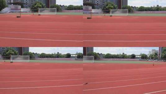 4K空旷的校园运动场空镜实拍视频高清在线视频素材下载