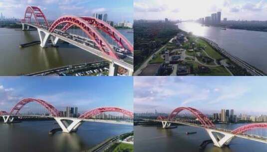新光大桥航拍高清在线视频素材下载
