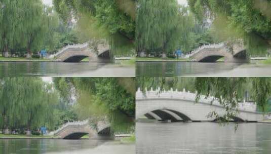 公园里的桥和河面高清在线视频素材下载